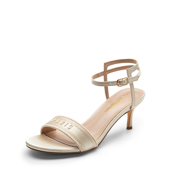 Ankle Atrap Heeled Sandals - CREAM -  0